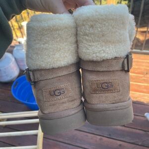 SOLD: Ugg Karel Mini Suede Buckle Boots
